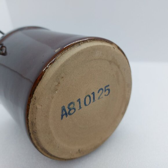 Vintage Brown Glazed Cheese / Butter Crock With Lid & Latch Stoneware - Picture 8 of 15